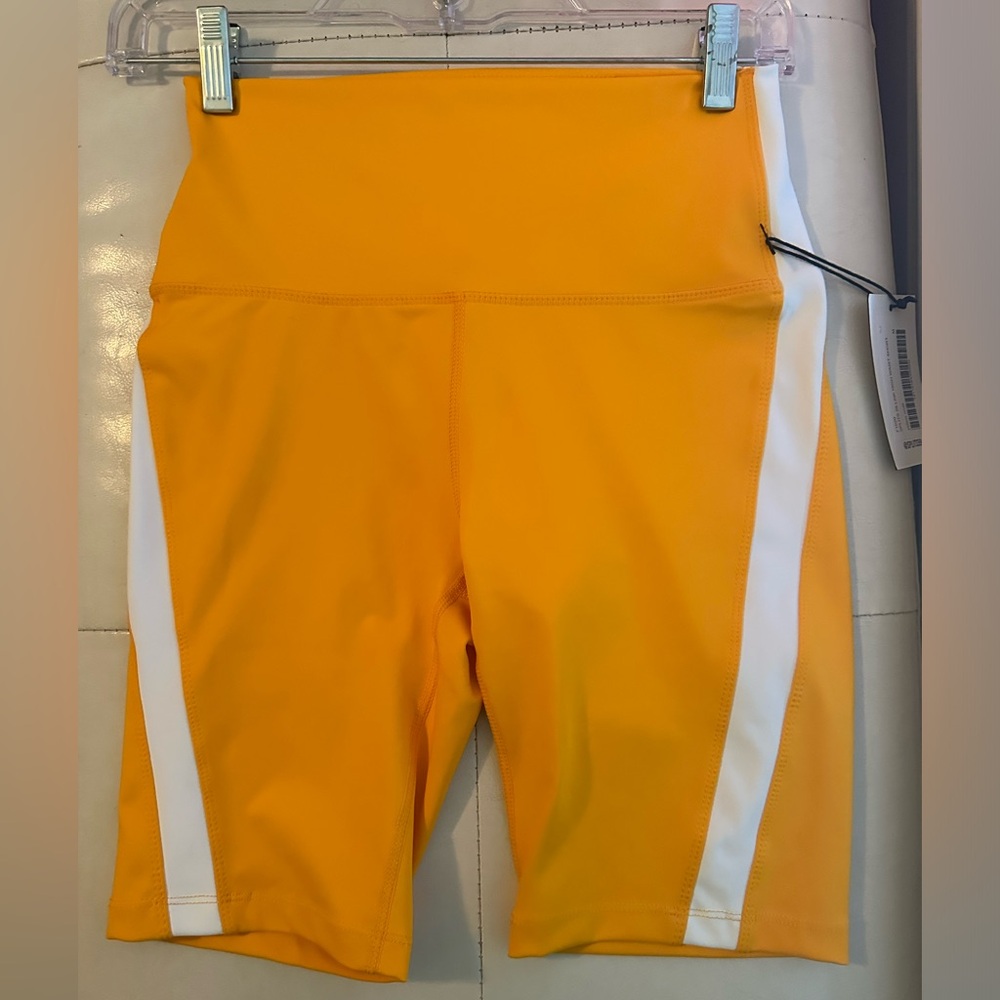 NWT Splits59 link yellow and white high waist shorts, size medium